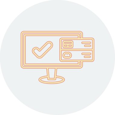 Kontrol listesi simgesi. Web için vektör simgelerinin özet çizimi