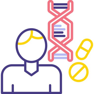 Ana hatlar biçiminde DNA genetik test simgesi