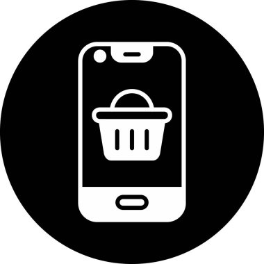 Cep telefonlu alışveriş arabası, basit tasarım.