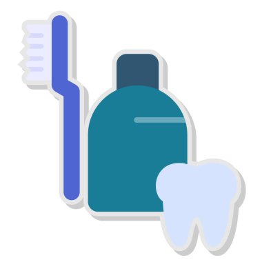 Diş bakımı simgesi, basit vektör çizimi