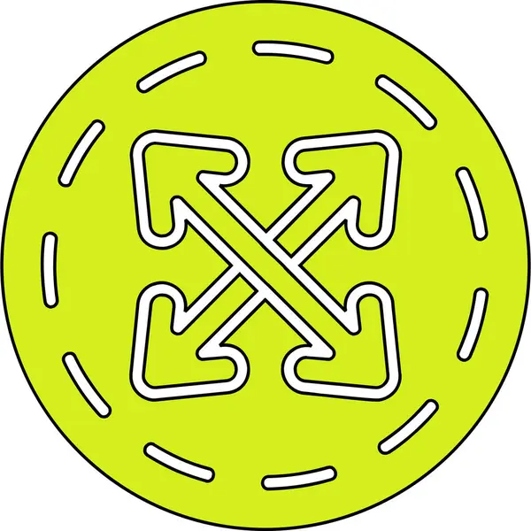 Yeşil ve sarı yuvarlağın vektör çizimi