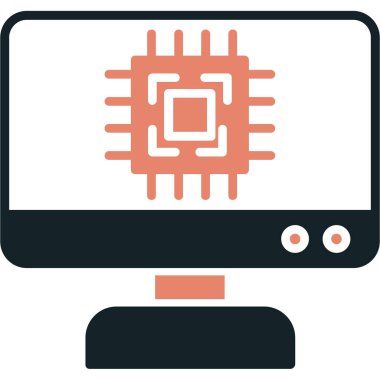 bilgisayar çipi Cpu simgesi ana hat biçiminde