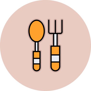 Çatal bıçak takımı simge vektör çizim