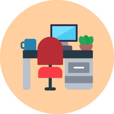 Ofis koltuğu. Basit illüstrasyon