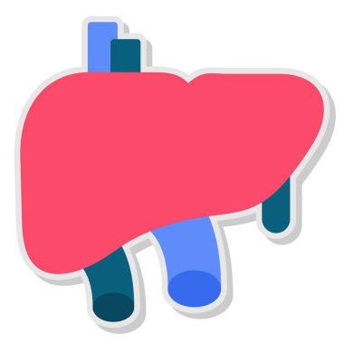 Karaciğer. Web simgesi basit illüstrasyon