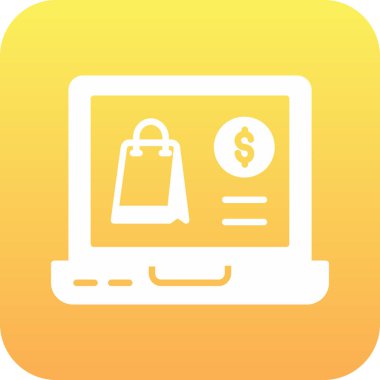 çevrimiçi alışveriş simgesi vektör illüstrasyonu