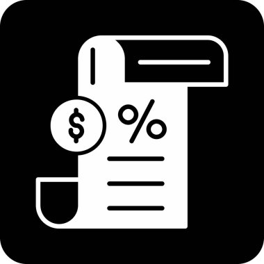 Moda stili izole edilmiş arka planda fatura indirim simgesi