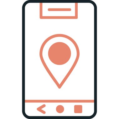 gps gezinme konumu simgesi doldurulmuş dış hat biçimi