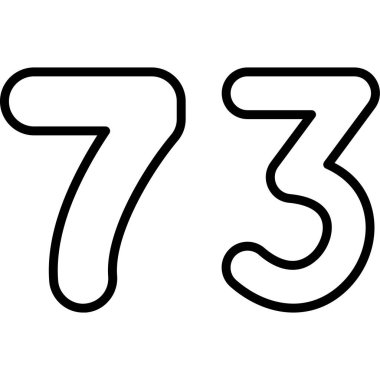 Siyah ve beyaz olarak yedi numaralı vektör simgesi