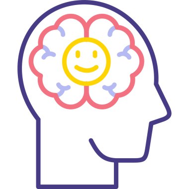 Beyin. Web simgesi basit illüstrasyon