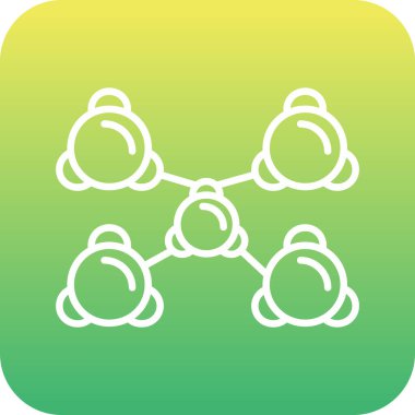 Benzersiz molekül vektör çizgisi simgesi