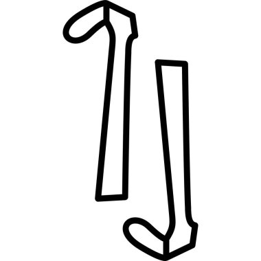 bacak ikonu vektörü. Çizgi bacak kemiği işareti. izole edilmiş sınır sembolü çizimi