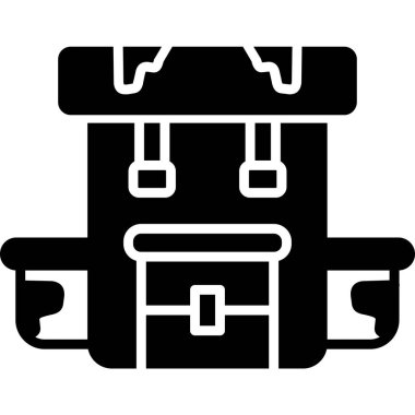 Sırt çantası simgesinin vektör çizimi