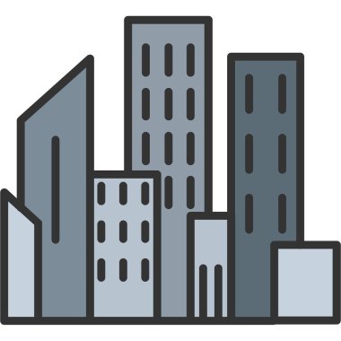 Binalar renkli vektör simgesi