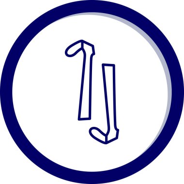 Bir dairenin mavi ve beyaz ikonunun vektör çizimi