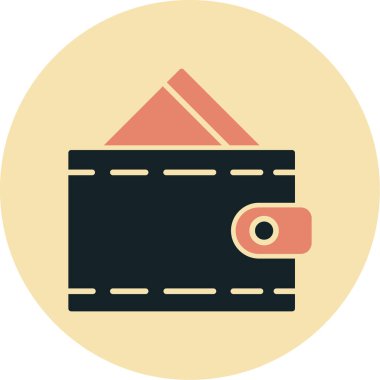 Cüzdan. Web simgesi basit illüstrasyon