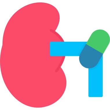 Böbrek. Web simgesi basit illüstrasyon