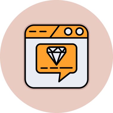 Elmas simgesi vektör illüstrasyonu