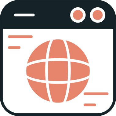 İnternet web renk çizgisi vektör simgesi