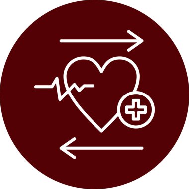 Kalp ikonu vektör illüstrasyonu