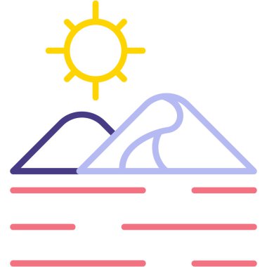 Dağlar. Web simgesi basit illüstrasyon