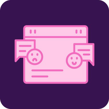 İleti baloncuğunun ağ simgesi, vektör illüstrasyonu