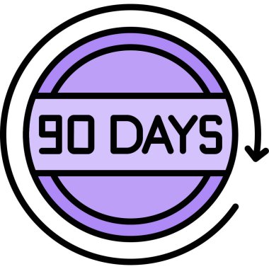 90 günlük simge, ana hatlar vektör işareti, özet biçimi