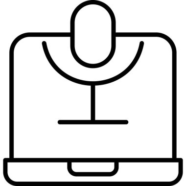 Bilgisayar ekran simgesini ana hat biçiminde izleName