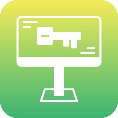 Benzersiz lcd izleyici vektör çizgisi simgesi