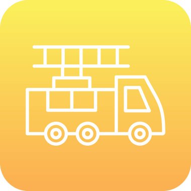 Kutu simgesi dijital olan kamyon