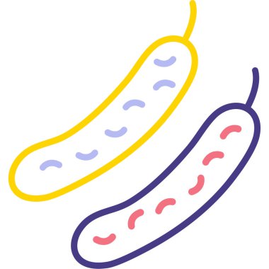 Çizgi film renkli sosisin vektör çizimi