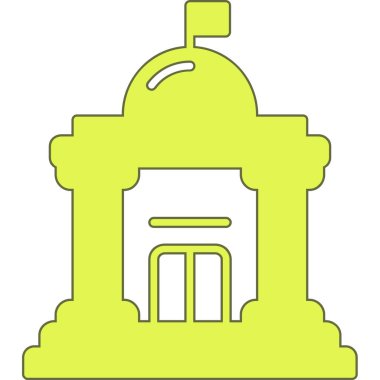 Bina. Web simgesi basit illüstrasyon