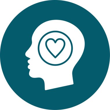 Love Heart Flat Rounded Vektör Simgesi