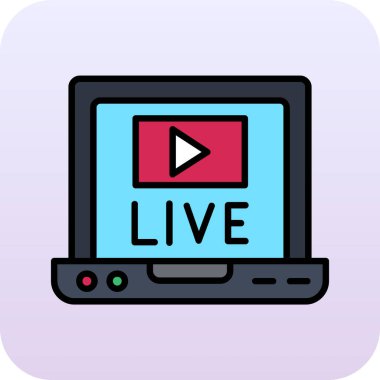canlı video yayın simgesi vektörü