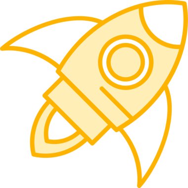 Roket simgesi, basit vektör çizim