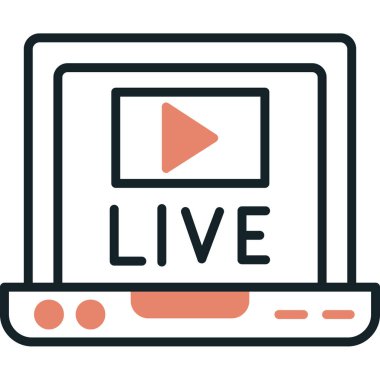 canlı yayın simgesi, düz vektör tasarımı.