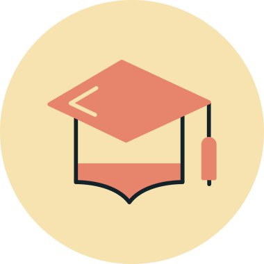 eğitim düz vektör simgesi.