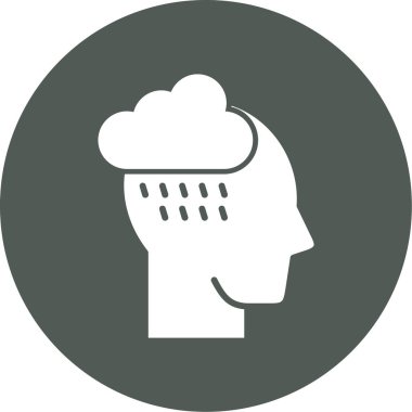 Beyin. Web simgesi basit illüstrasyon