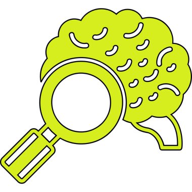 Beyin büyütücü ikon vektör çizimi tasarımı