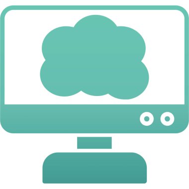 Bulut Hesaplama. Web simgesi basit illüstrasyon