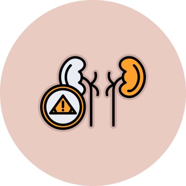 böbrek vektör rengi modern simge