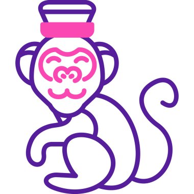 maymun simgesi, basit vektör illüstrasyonu