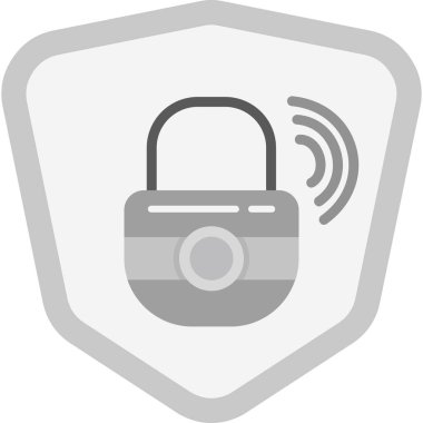 Düz tasarımda asma kilidin vektör simgesi