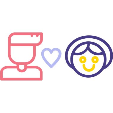 Anahat biçiminde mutlu çift günü simgesi