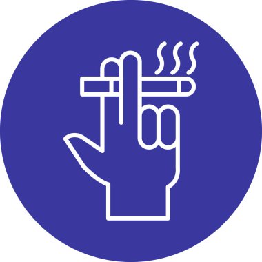 Sigara içiyorum. Web simgesi basit illüstrasyon