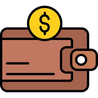 cüzdan ikonu vektör illüstrasyonu