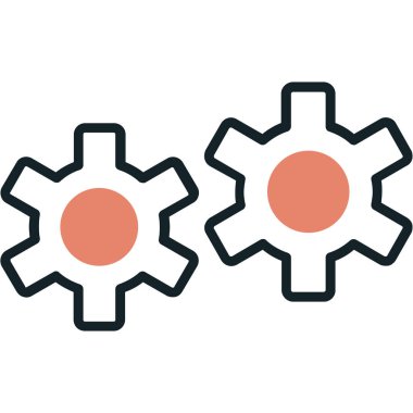 Şeffaf bir arkaplanda dişli vektör çizimi. Yüksek kalite. konsept ve grafik tasarımı için ince simge.