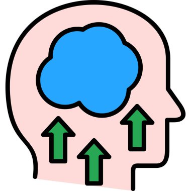 Beyin. Web simgesi basit illüstrasyon