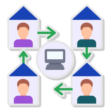 ağ paylaşım vektör çizim