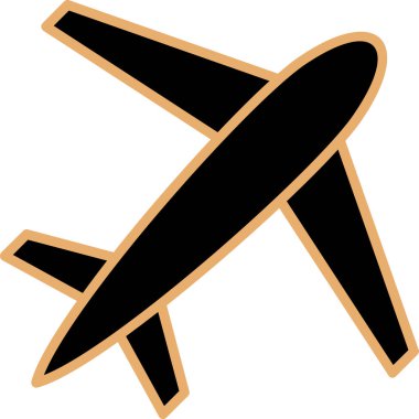 Siyah arkaplanı olan bir uçağın vektör çizimi